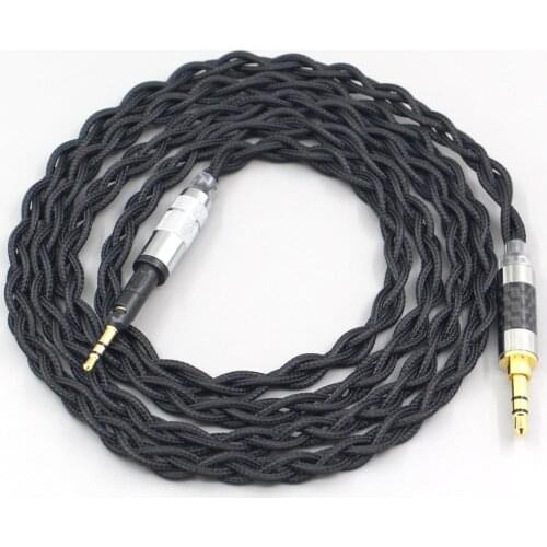 LN007459 Pure 99% Silver Inside Headphone Nylon Cable For Sennheiser HD6 HD7 HD8 MIX DJ HD595 Earphone Headset