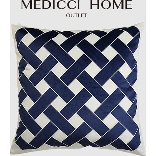 Medicci Home Cushion Cover Intersecting Geometric Velvet Printed Modern Nordic Living Room Sofa Decorative Pillow Cases 50x50cm