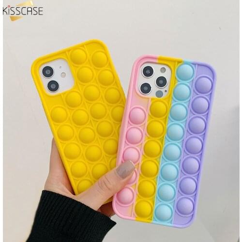 Cute Helps Stress Reliever Phone Case For iPhone 12Pro MAX 11 XS MAX XR 7 8 Plus 3D Anxiety Relief Autism Squeeze Toy Soft Cover