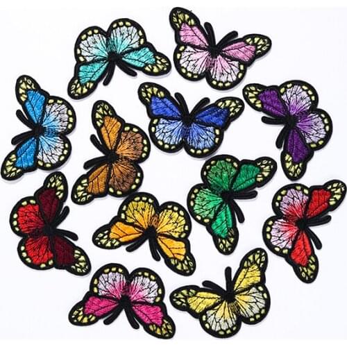 Butterfly Iron on Patches Butterfly Embroidery Applique Patch for Arts Crafts or DIY Decorations T-Shirt Jacket Shoes Sew Making