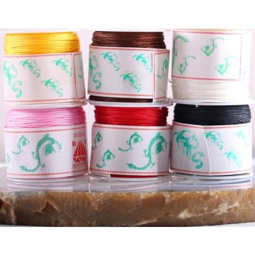 2Rolls 0.5MM White Red Blue Yellow Nylon Beading String Thread Rectangle Line for Jewelry Making Bracelet Necklace 50M/Roll Cord