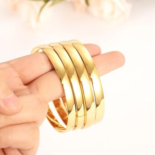 Newest Dubai Gold Bangles Women Men 4pc Gold women Bracelets African European Ethiopia men girls Jewelry Bangles gifts