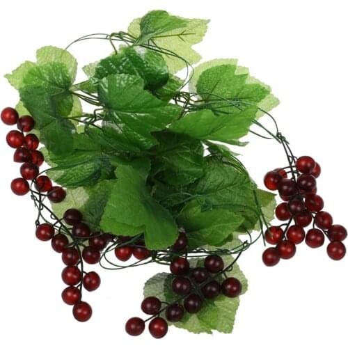 New 2x Artificial Grape Vine Garland Fruit for Home Garden Decoration