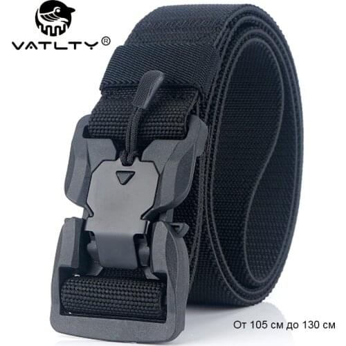 95cm To 130cm Stretch Belt For Men Engineering Plastic Magnetic Buckle Military Tactical Belt Strong Nylon Outdoor Sports Belt