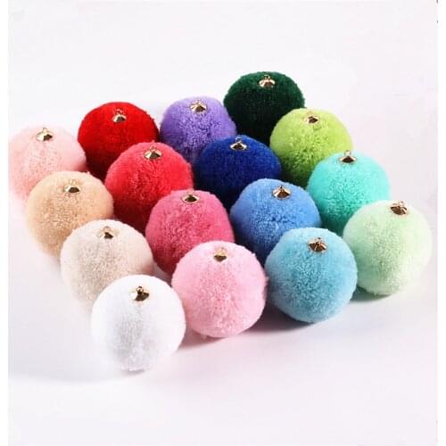 15-50mm Pompom Pendant Mulit Colors Fur Craft DIY Soft Pom Poms For Earrings Key buckle Car Decoration Accessories