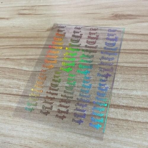 1 Sheet English Letters Resin Filler Material Epoxy Resin Mold Filling Accessories for DIY Crafts Jewelry Making