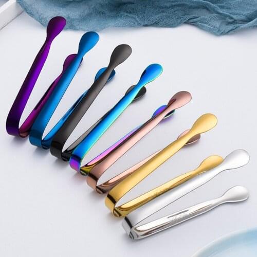 Stainless Steel Ice Tongs with Smooth Edge, Cube Sugar Tongs for Tea Party, Coffee Bar, Food Serving, 4.25 Inch