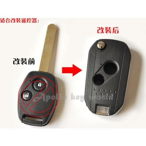 2 BUTTONS MODIFIED FOLDING FLIP REMOTE KEY SHELL CASE FOR HONDA FIT CIVIC ACCORD ODYSSEY CRV FOB BLANK
