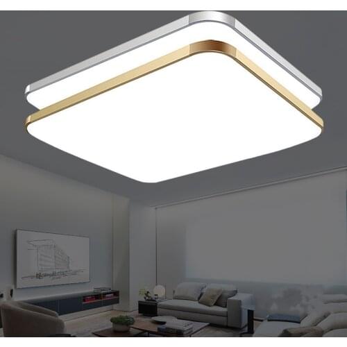 Modern Remote Control Ceiling Lamp For Living Room Square Aluminum Acrylic Ultra-thin Stepless Dimming LED Indoor Lighting
