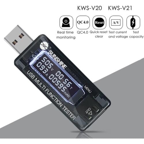 LCD Detector USB Volt Current Voltage Doctor Charger Capacity Tester Meter Voltmeter Ammeter Power Bank Plug