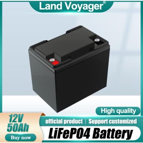 Land Voyager 12V 50Ah Lifepo4 Battery Pack Cell Waterproof Lithium Ion Batteries With 100A BMS for Inverter, Boat Motor
