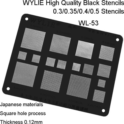 WL-53 Universal MultiFunction Versatile BGA Stencil 0.3/0.35/0.4/0.5mm Parallel/45 Degress Hole Tin Plant Steel Heating Template