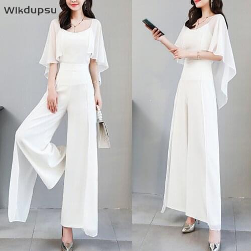 Korean Style Office Lady Women Shirt 2021 Spring Summer Half Sleeve Blouse Shirt Tops and Loose Wide Leg Pants Trousers Female