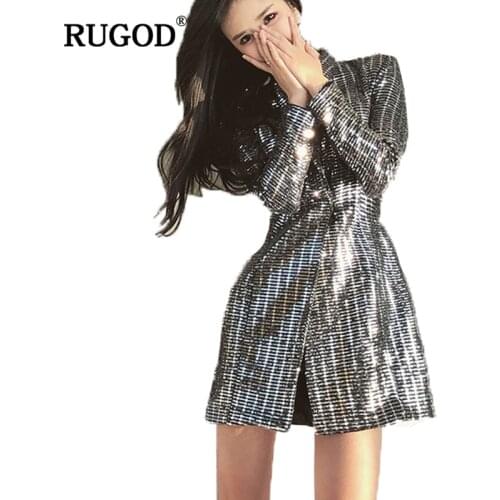 RUGOD Solid V-neck Fashionable Dress Female Hot Sale Above Knee Mini Dress For Women Fashionable 2019 Spring vestido de mujer