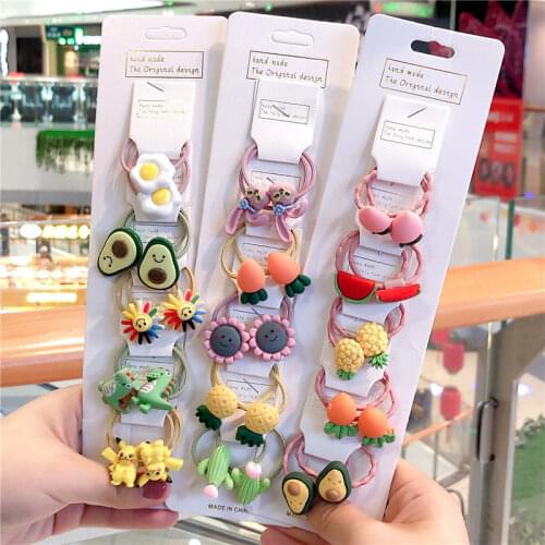 10pcs Girls Hair Accessories nylon ties Elastic Hair Bands Children Ponytail Holder Rubber Bands Kids Headband gum for hair