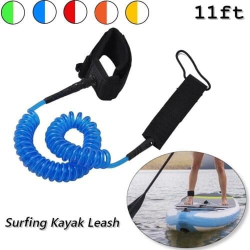 11ft Surfing Sports Coiled SUP Surfboard Leash Stand Up Paddle Board Rope Surfing Equipment for Bodyboard Water Sports