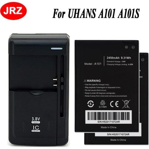 2pcs 2450mAh For UHANS A101 A101S Battery Batterie Bateria AKKU Accumulator +Universal Charger