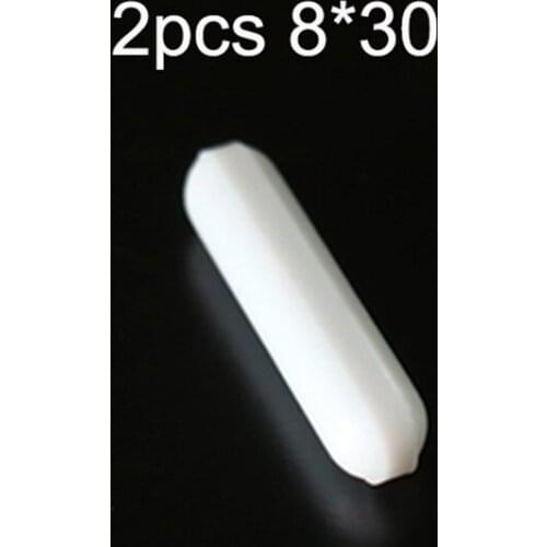 C8x30mm 2pcs PTFE Magnetic Stirrer Mixer Stir Bars PTFE Stirring Bars White Spin Bars Without Pivot Ring