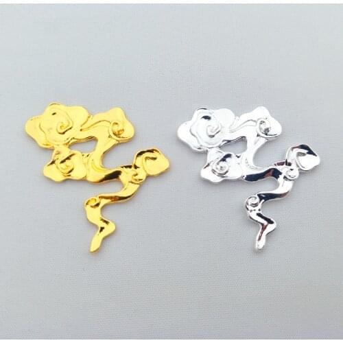 20pcs 32*24mm Metal Alloy Auspicious Cloud Connectors Charm Gold Silver color KC Gold Tone Charm DIY Jewelry Findings