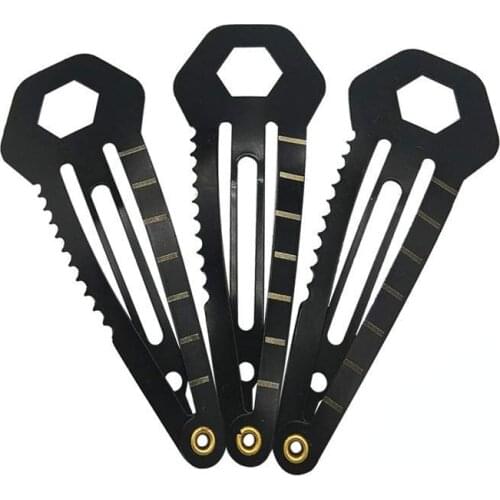 3pcs/ lot) Tactical Hair Clip Stainless Steel EDC Multitool Ruler Cutter Wrench Opener Hairpin mini Survival Tool Hair Clips
