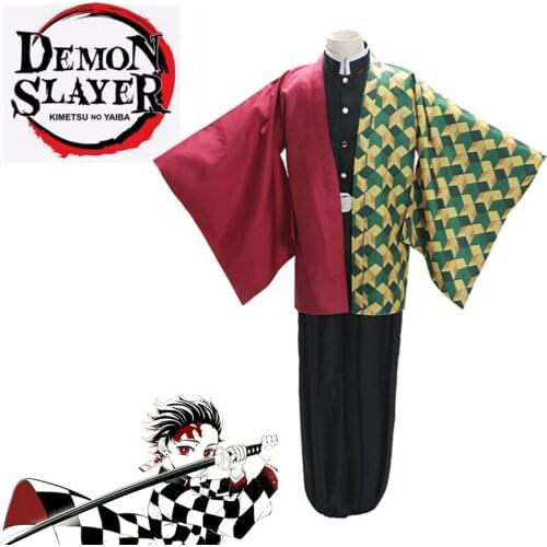 Anime! Demon Slayer: Kimetsu no Yaiba Tomioka Giyuu Kimono Gothic Uniform Cosplay Costume Halloween Suit Free Shipping