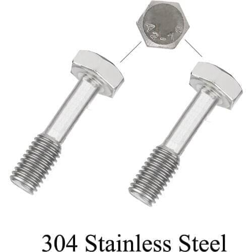 M8/M10/M12*16/20/25/30/35/40/50/60 304 Stainless Steel Bolt Half Thread External Hexagon Head Panel Waisted Shank Captive Screw