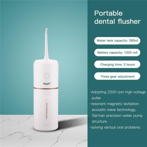 CkeyiN Water Flosser Cordless Dental Oral Irrigator 280Ml Rechargeable Waterproof Teeth Cleaner 3 Modes Portable Professional 50