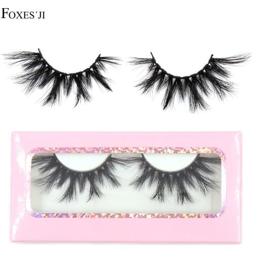 FOXESJI Eye Lashes 5D Mink Eyelashes Cruelty free Thick Crisscross Full strip Mink Lashes Fluffy Soft False Eyelashes Eyelash