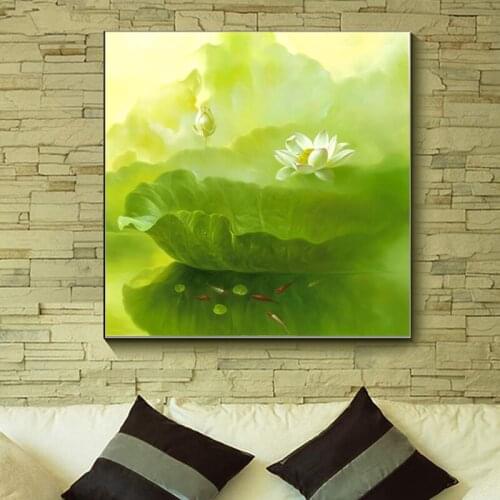 Water Lily Painting Modern Home Decor Fashion Unframed Canvas Printings Oil Painting Wall Art Picture HD Print