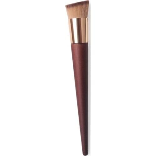 Classic Solid Red Wood T Brush Angled Flat Liquid Foundation Makeup Brush BB Cream Cosmetic Brush Collection