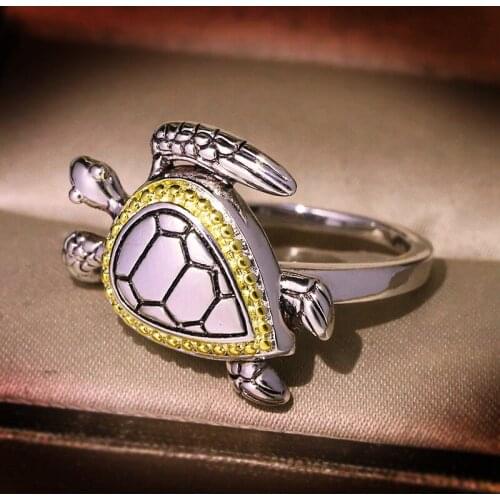 New Hot Sale Cute Turtle Ring Fashion Lady Wedding Engagement Birthday Party Ring Creative Animal Jewelry Gift rings for women