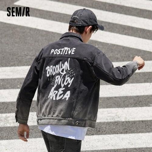 SEMIR Denim Jacket Men Brand 2021 New Autumn Loose Tide Ins Hong Kong Style Clothes MenS Gradient Jackets