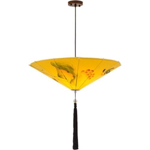 New China Style Chandelier Fabric Bamboo Umbrella Lamp Retro Restaurant Hall Corridor Lamp Free Shipping