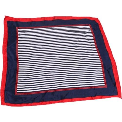 2pcs/pack Stripe 50*50CM Small Square Hair Scarf Women Neck Hotel Waiter Flight Attendants Business Imitate Bandana Silk Scarf