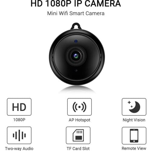Mini IP Camera Surveillance Cameras with Wifi 1080P Wireless Doorbell Two Way Audio Action Security Protection Micro Camera