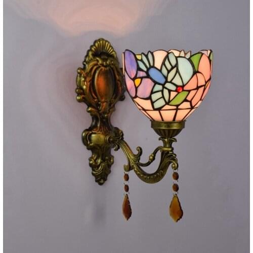 Fashion tiffany Mediterranean Mermaid mirror light fashion rustic wall lamp bed lamps