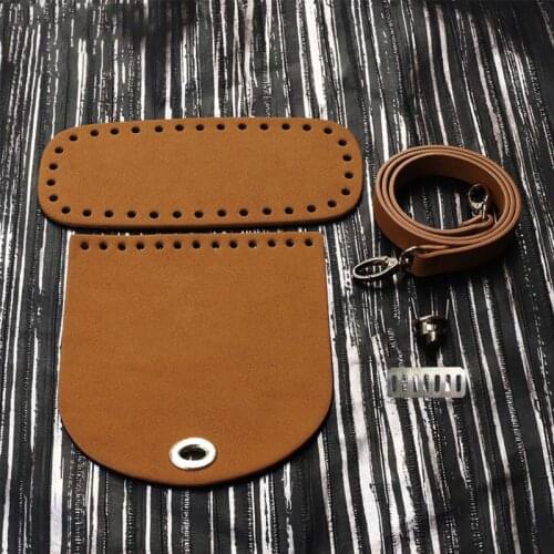 3Pcs/Set Faux Leather Shoulder Bag Bottom Strap Accessories for DIY Knit Handbag Y3NE