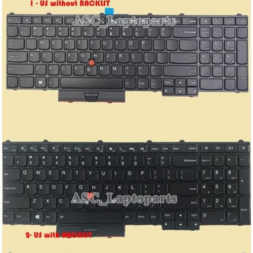 New US QWERTY Keyboard for Lenovo Thinkpad P51 20HH , P51 20HJ , P51 P70 , P71 20HK , P71 20HL Black Frame Black, with BACKLIT