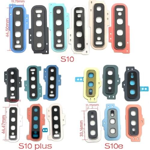New Rear Camera Glass Lens Cover With Frame Holder with Sticker For Samsung Galaxy S10 Plus S10e Replacement Spare Parts