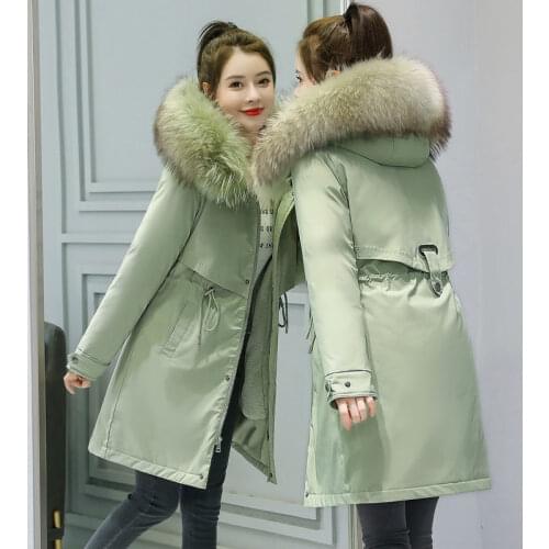 Autumn Winter Women Coats Hooded Fur Coats Women Parkas Winter Jackets Warm Liner