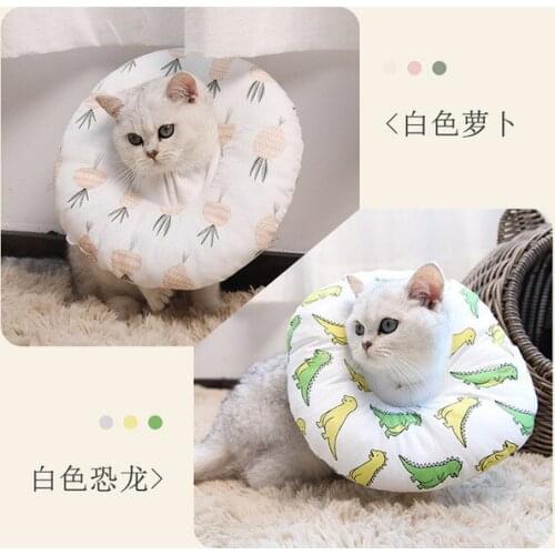 Pet Cat Collar Kitty Soft Cloth Headgear Anti-Licking Cute Elizabeth Collar Shame Circle