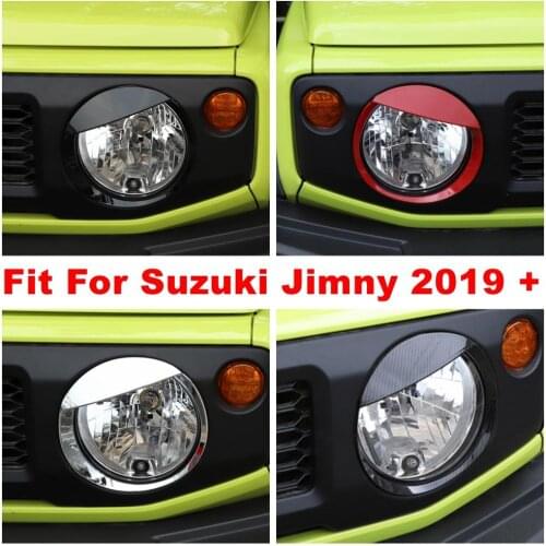 Front Head Lights Headlight Lamps Angry Bird Style Decoration Ring Cover Trim For Suzuki Jimny 2019 2020 ABS Exterior Refit Kit