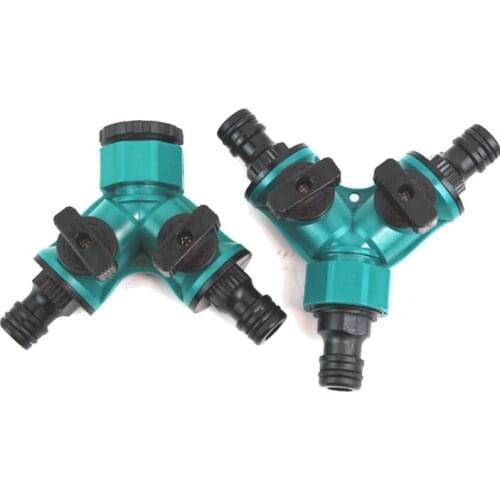 Plastic Garden Hose Y Faucet Splitter & Shut-Off,Easy to turn & grip,for House Lawn