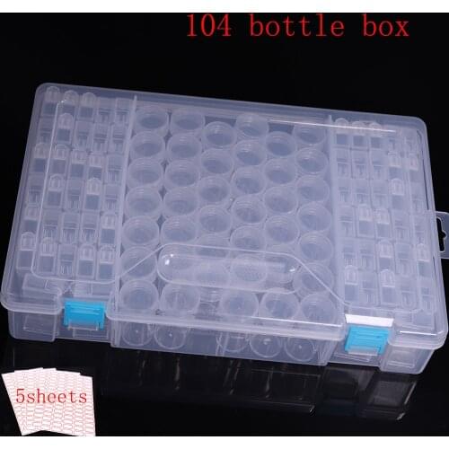 60 Cells Plastic Storage Box and Stickers for Diamond Painting Accessories Tools 60 Bottles Container Box Diamond Embroidery