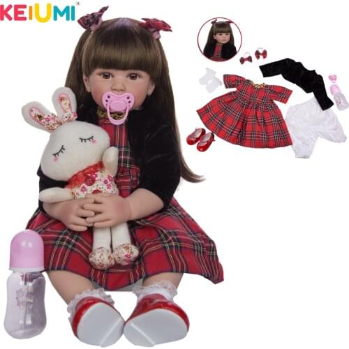 Realistic Princess 24 Inch Reborn Baby Toy Soft Silicone Vinyl Newborn Doll For Girl Reborn Baby Doll Cloth Body Kids Gifts