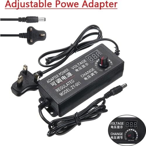 Adjustable Power Supply Adapter AC To DC Charger Variable Voltage EU Plug 3-12V/9-24V Volt Adapter For DC Motor Speed Control