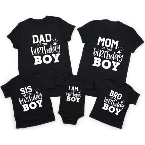 Boys Birthday Party Shirts Family Birthday Party Tee 1pc Mom of The Birthday Boy Dad of The Birthday Boy Family Birthday Shirts