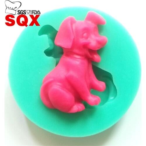 Cute dogs 3D Silicone Fondant Mold For Cake Decorating Tool Silicone Soap Moulds Cupcake Decorations SQ15159