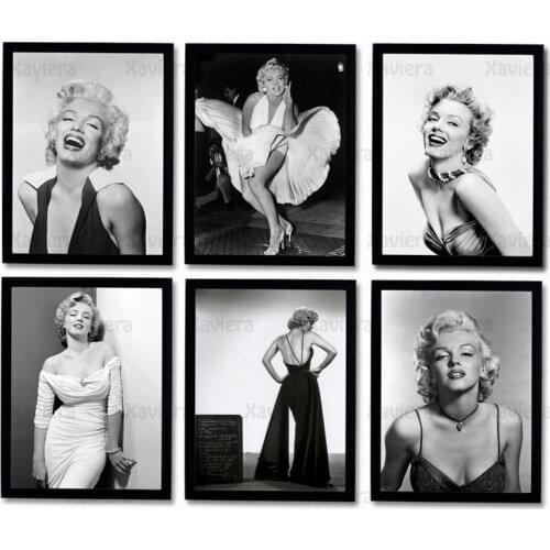 Nordic Movie Star Marilyn Monroe Black and White Photo Canvas Painting Sexy Girl Art Poster Home Decoration Cinema Bedroom Mural