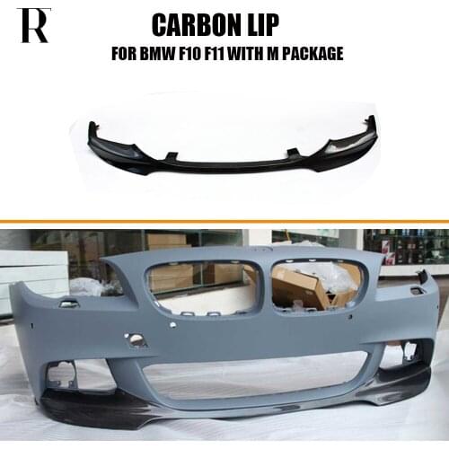 F10 V Style Carbon Fiber Front Bumer Lip Spoiler for BMW F10 520i 528i 530i 535i 520d 525d 530d 535d M-Tech M-Sport 2010 - 2016